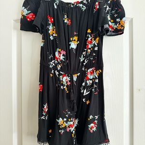 Like new Black floral romper